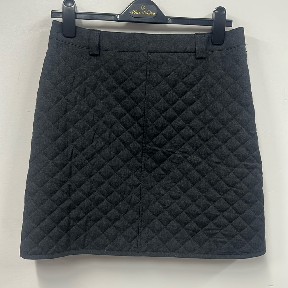 Brooks Brothers 1818 Wool charcoal gray black Quilted Skirt 8